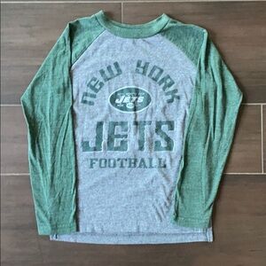 Boys Jets Long Sleeve Baseball T